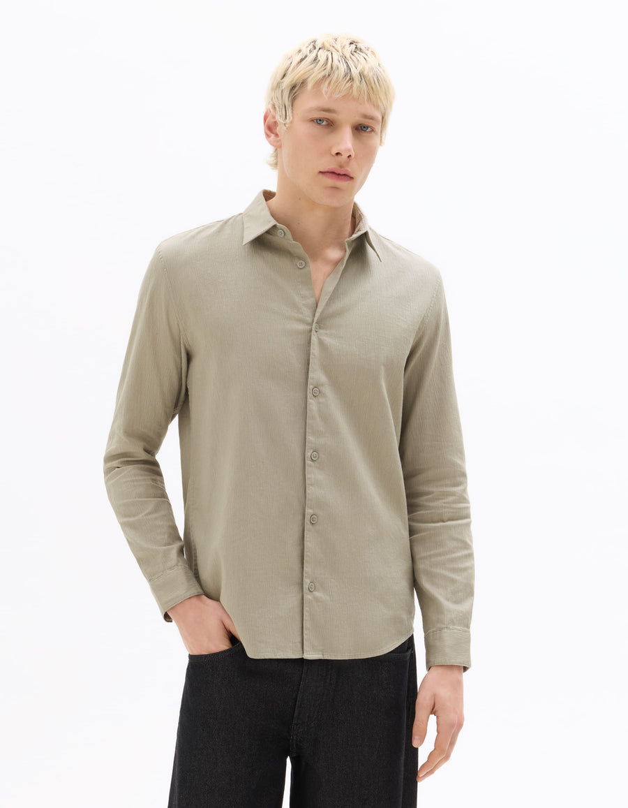 Celio Dobby Regular Fit Cotton Grey Shirts