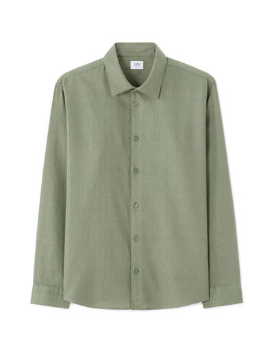 Celio Dobby Regular Fit Cotton Khaki Shirts