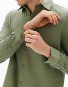 Celio Dobby Regular Fit Cotton Khaki Shirts