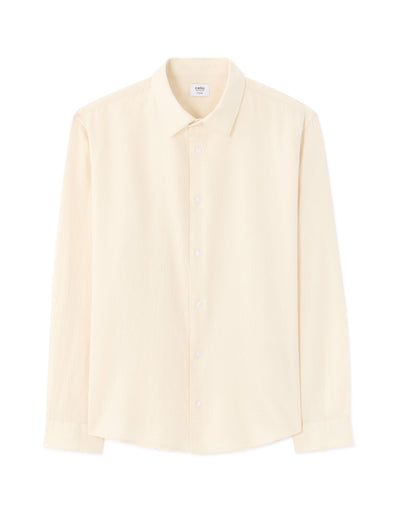 Celio Dobby Regular Fit Cotton Off-White Shirts