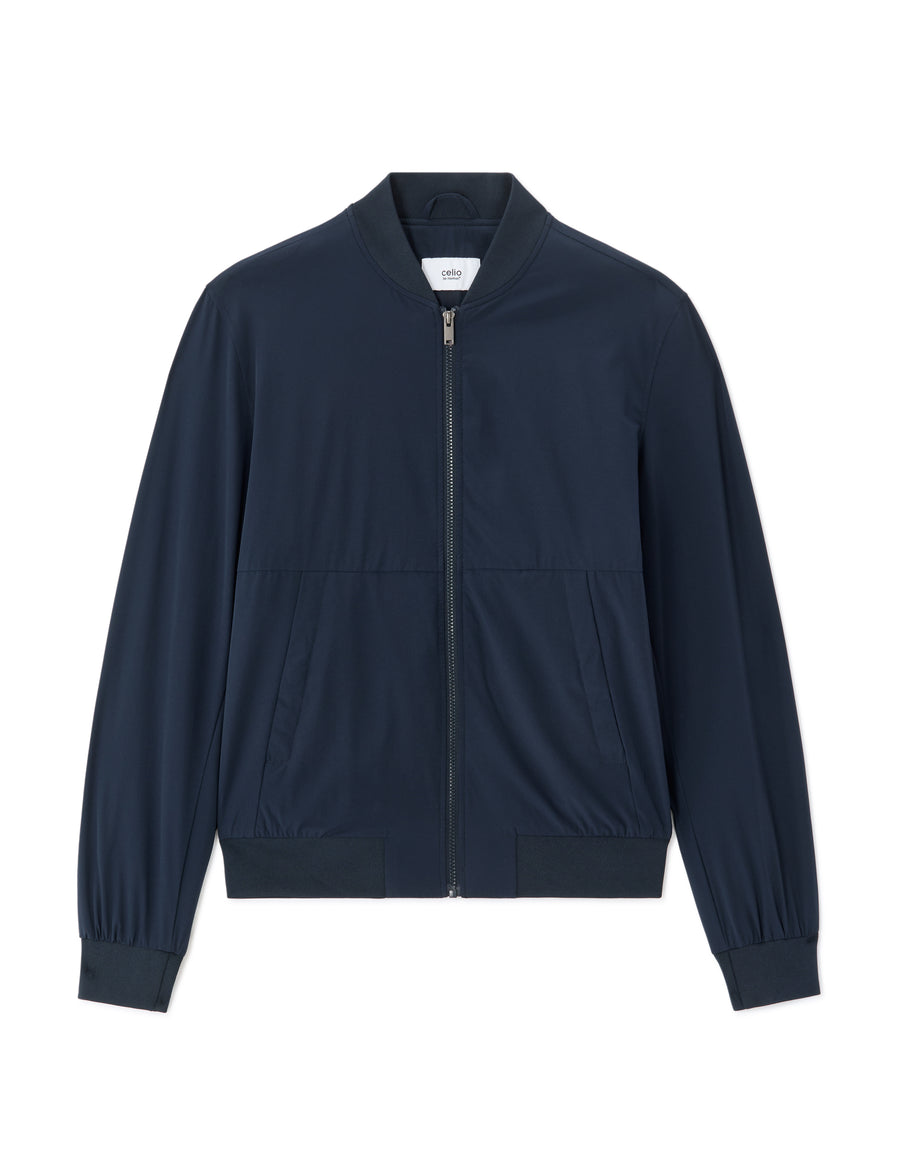 Celio Solid  Polyester Navy Jackets