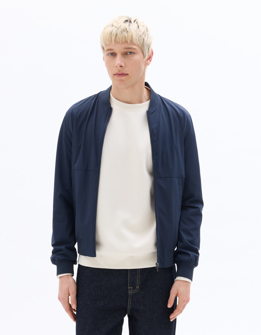 Celio Solid  Polyester Navy Jackets