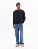 Slim Fit 100% Polyester Jacket - Black
