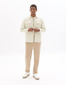 Celio* Men Off White Solid Oversized Polyester Shirts