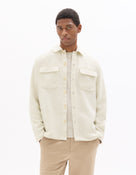 Celio* Men Off White Solid Oversized Polyester Shirts