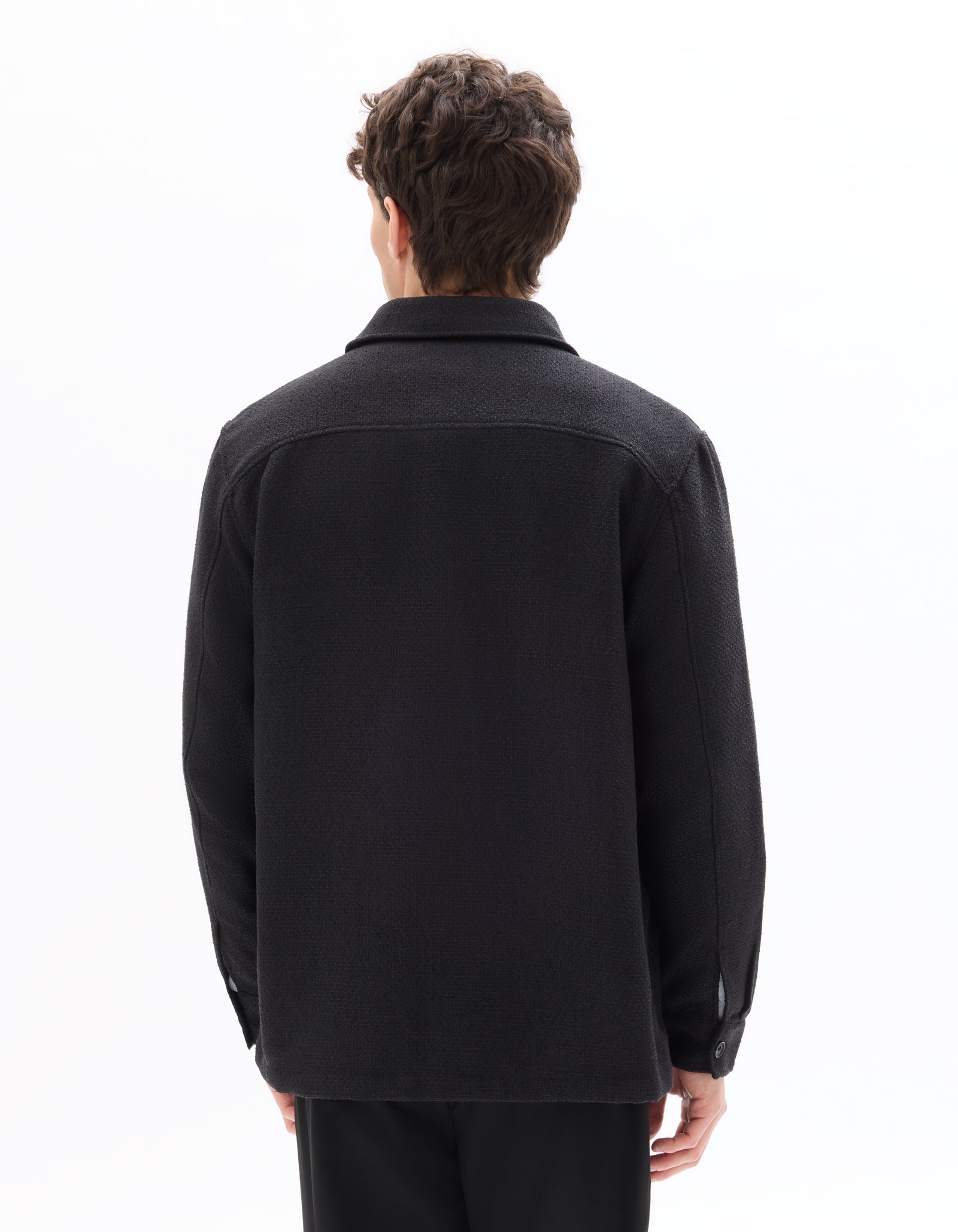Celio* Men Black Solid Oversized Polyester Shirts