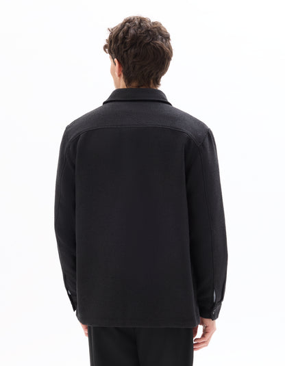 Celio* Men Black Solid Oversized Polyester Shirts