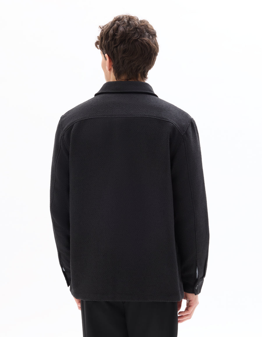 Celio* Men Black Solid Oversized Polyester Shirts