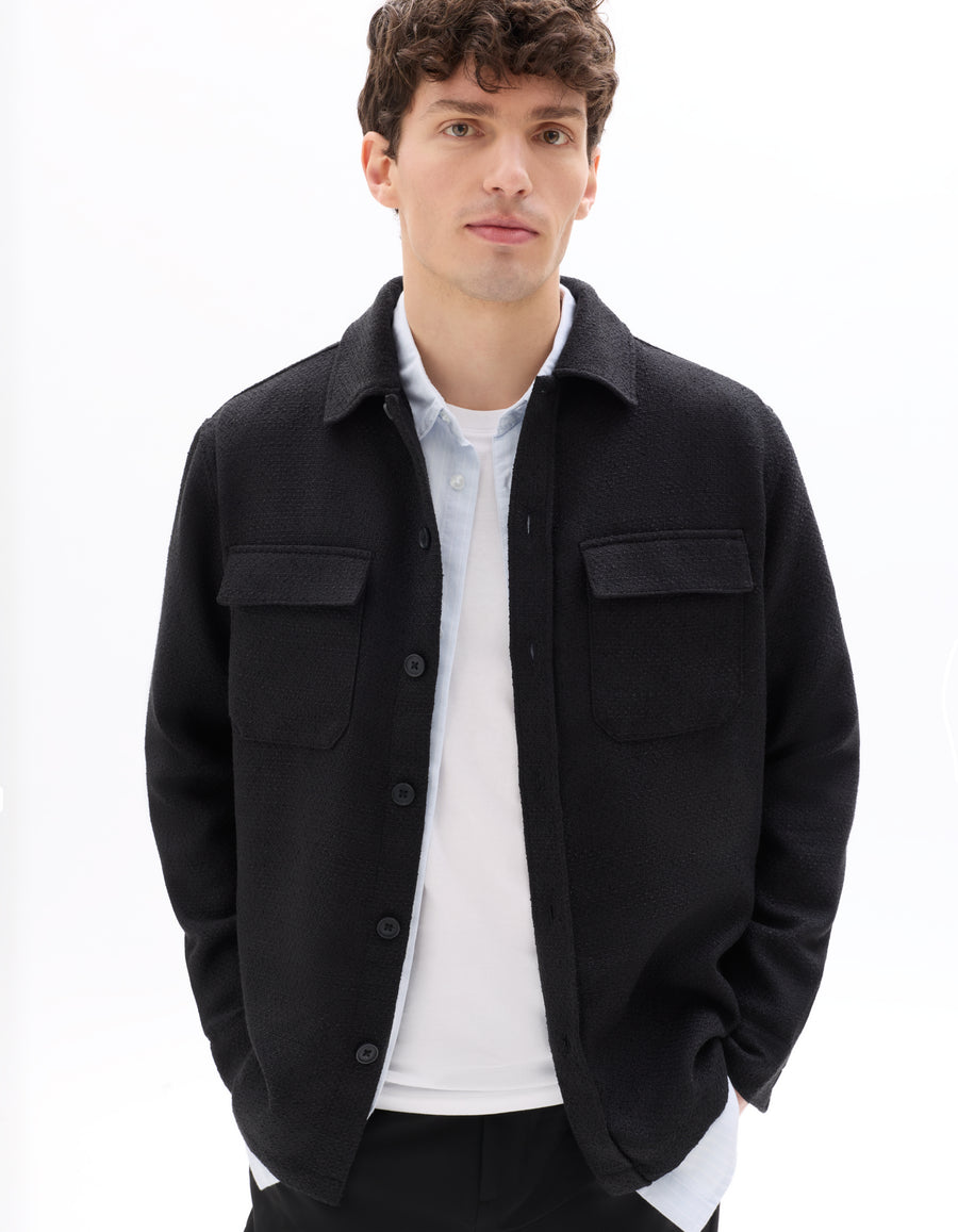 Celio* Men Black Solid Oversized Polyester Shirts