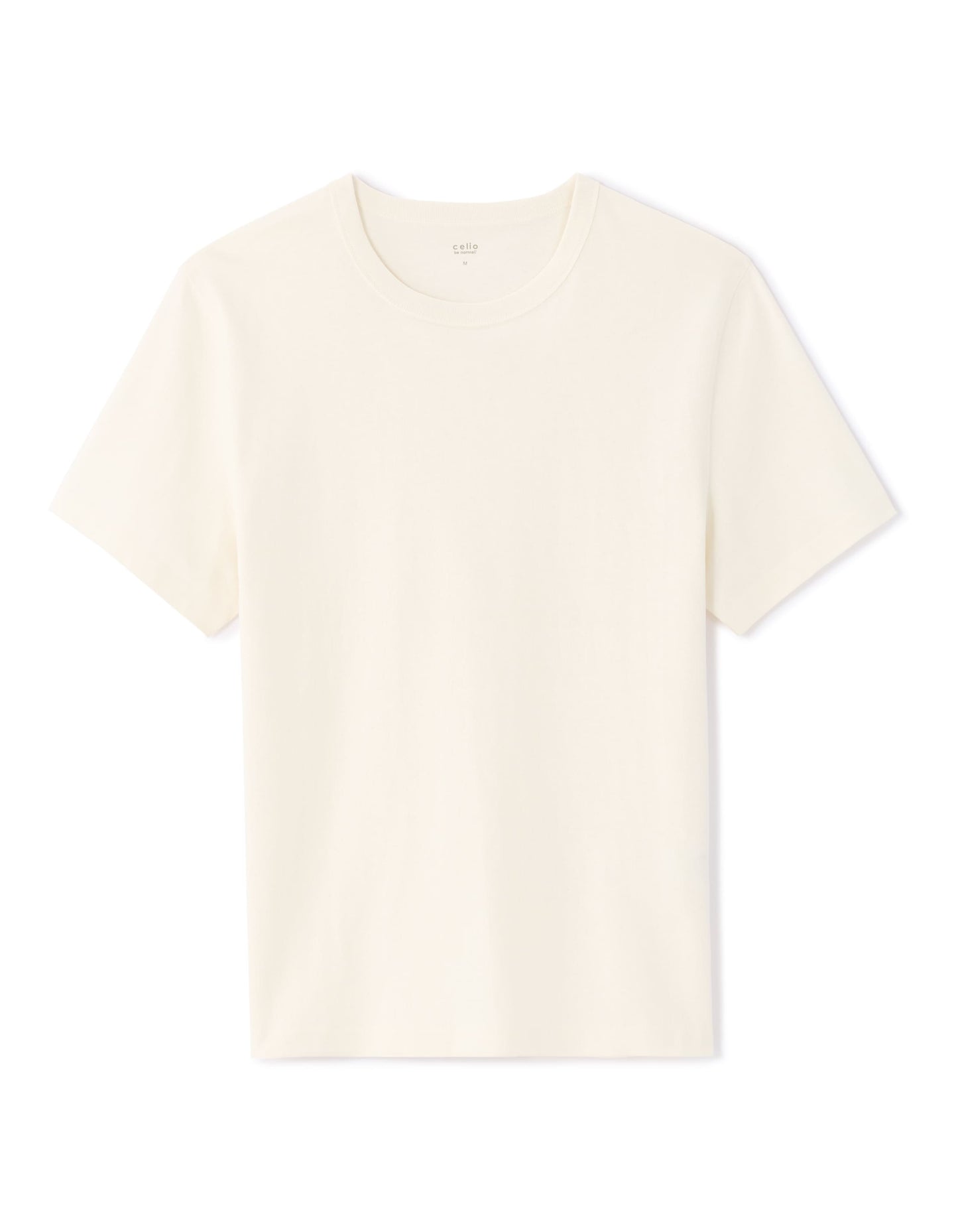 Celio Solid Regular Fit Cotton Off White Tshirts