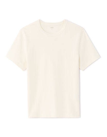 Celio Solid Regular Fit Cotton Off White Tshirts