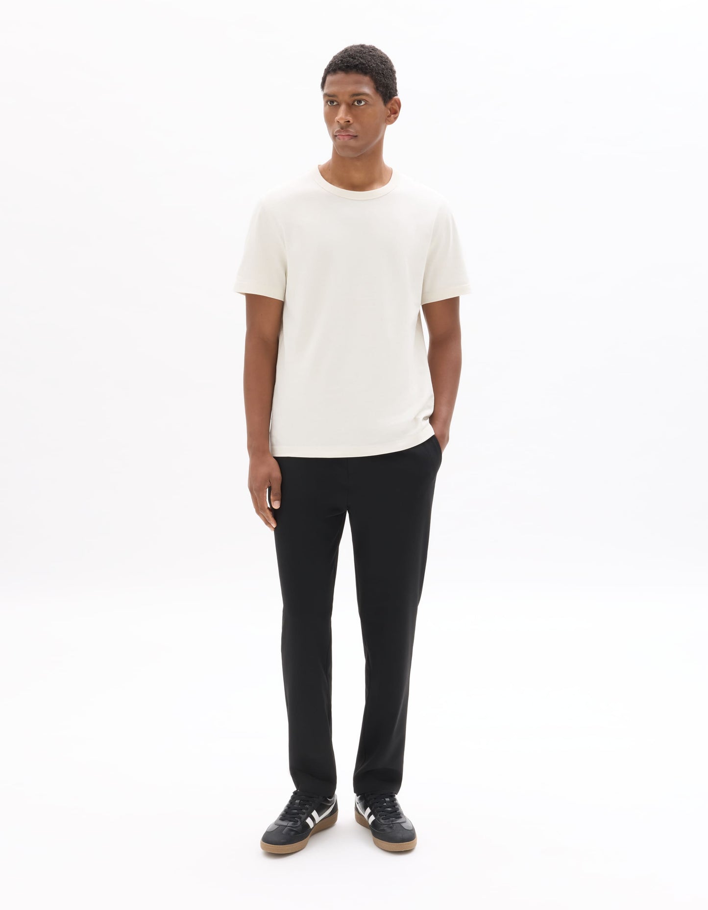 Celio Solid Regular Fit Cotton Off White Tshirts