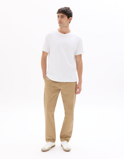 Celio Solid Regular Fit Cotton White Tshirts