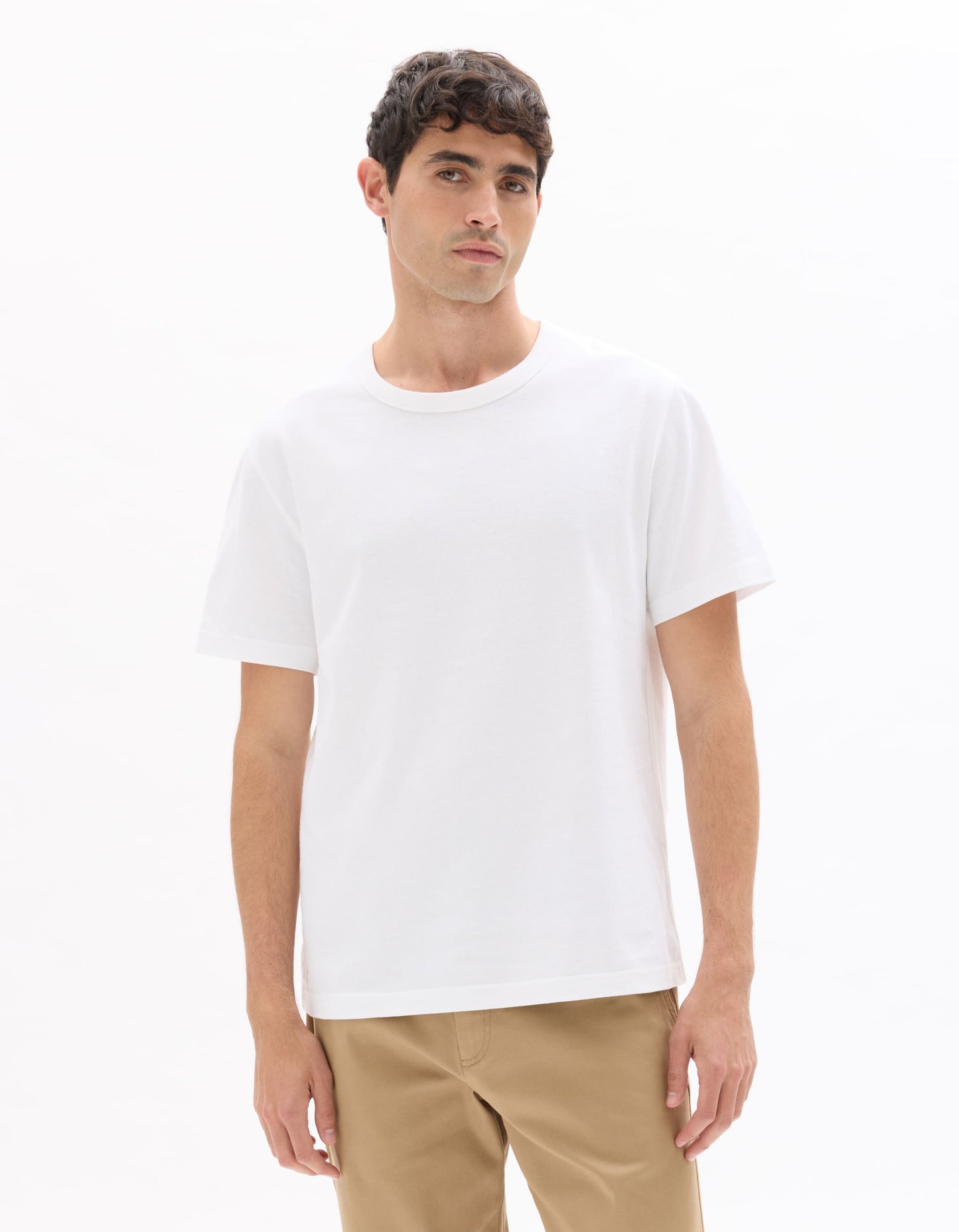 Celio Solid Regular Fit Cotton White Tshirts