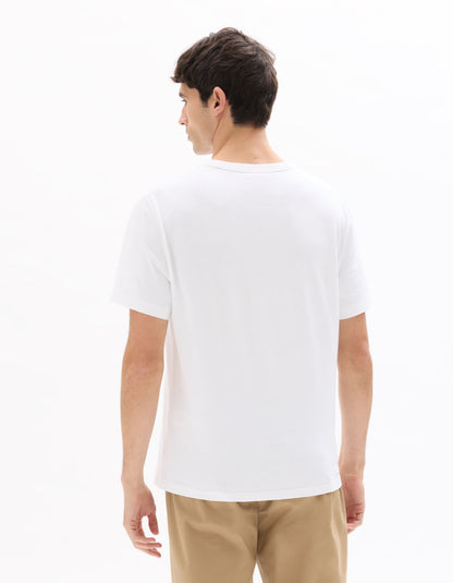 Celio Solid Regular Fit Cotton White Tshirts