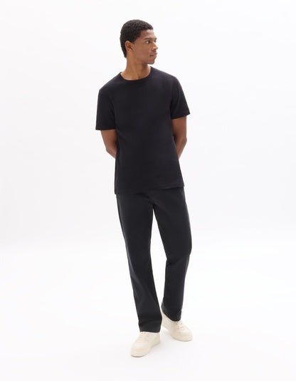 Celio Solid Regular Fit Cotton Black Tshirts