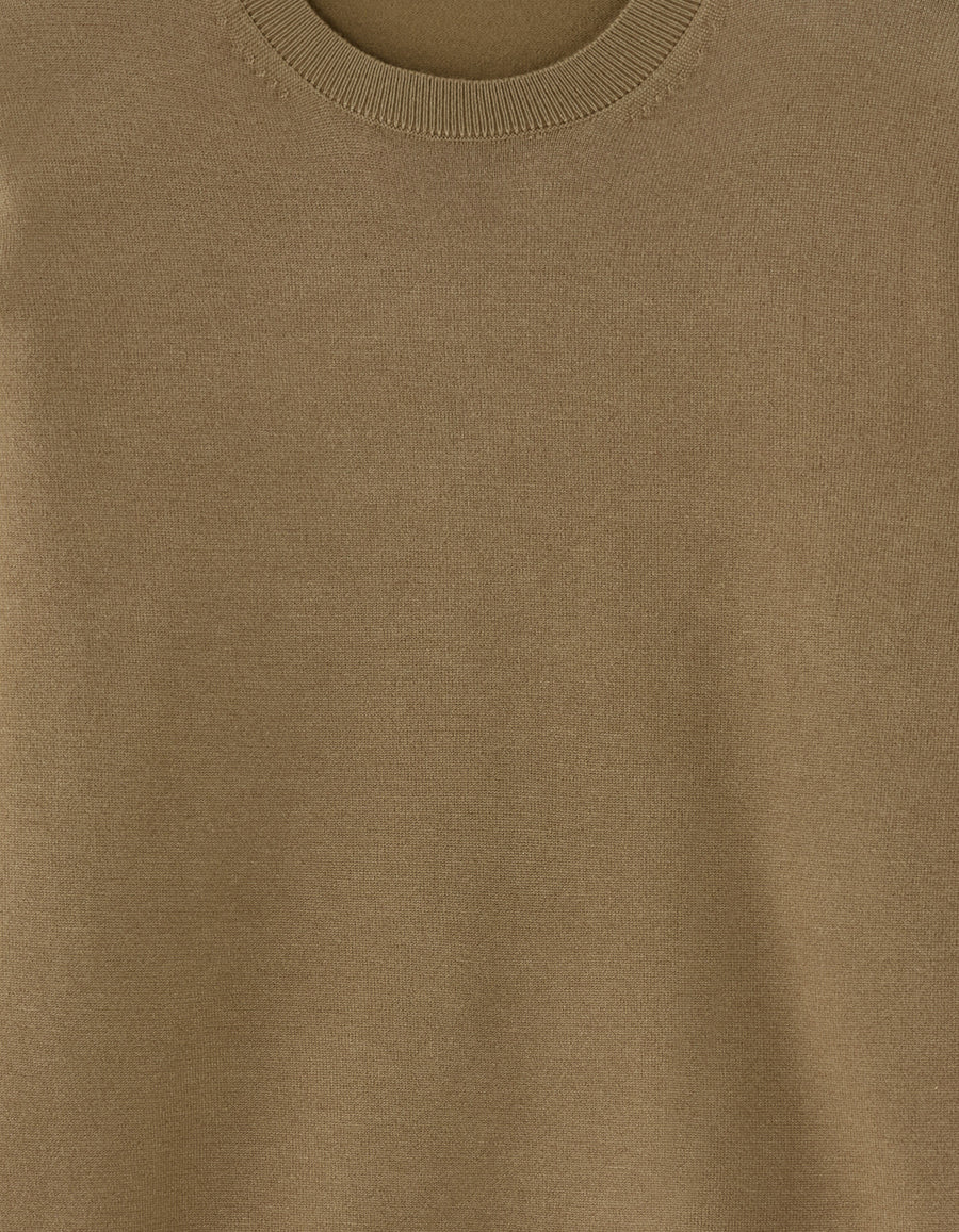 Regular Fit Poly Viscose Solid Crew Neck Sweaters - Grey