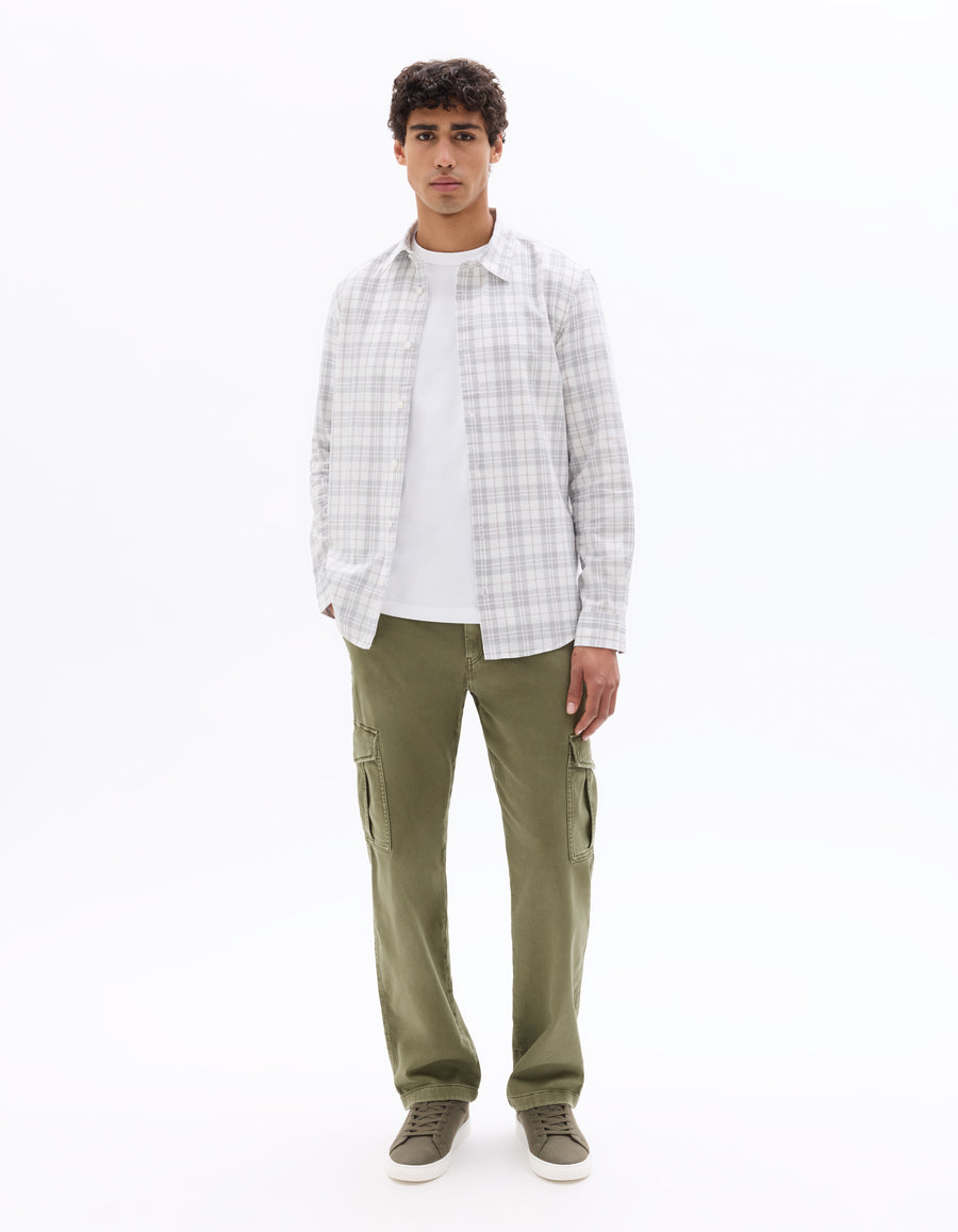 Celio Solid Straight Fit Cotton-Poly-Blend Green Trousers