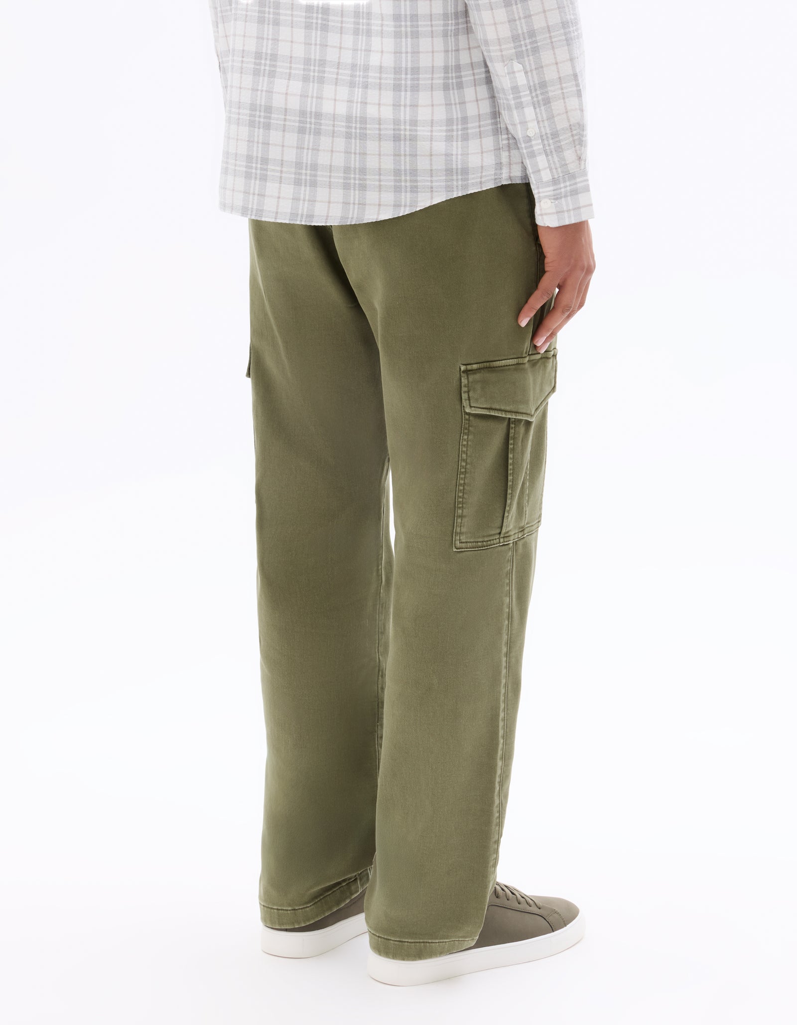 Celio Solid Straight Fit Cotton-Poly-Blend Green Trousers