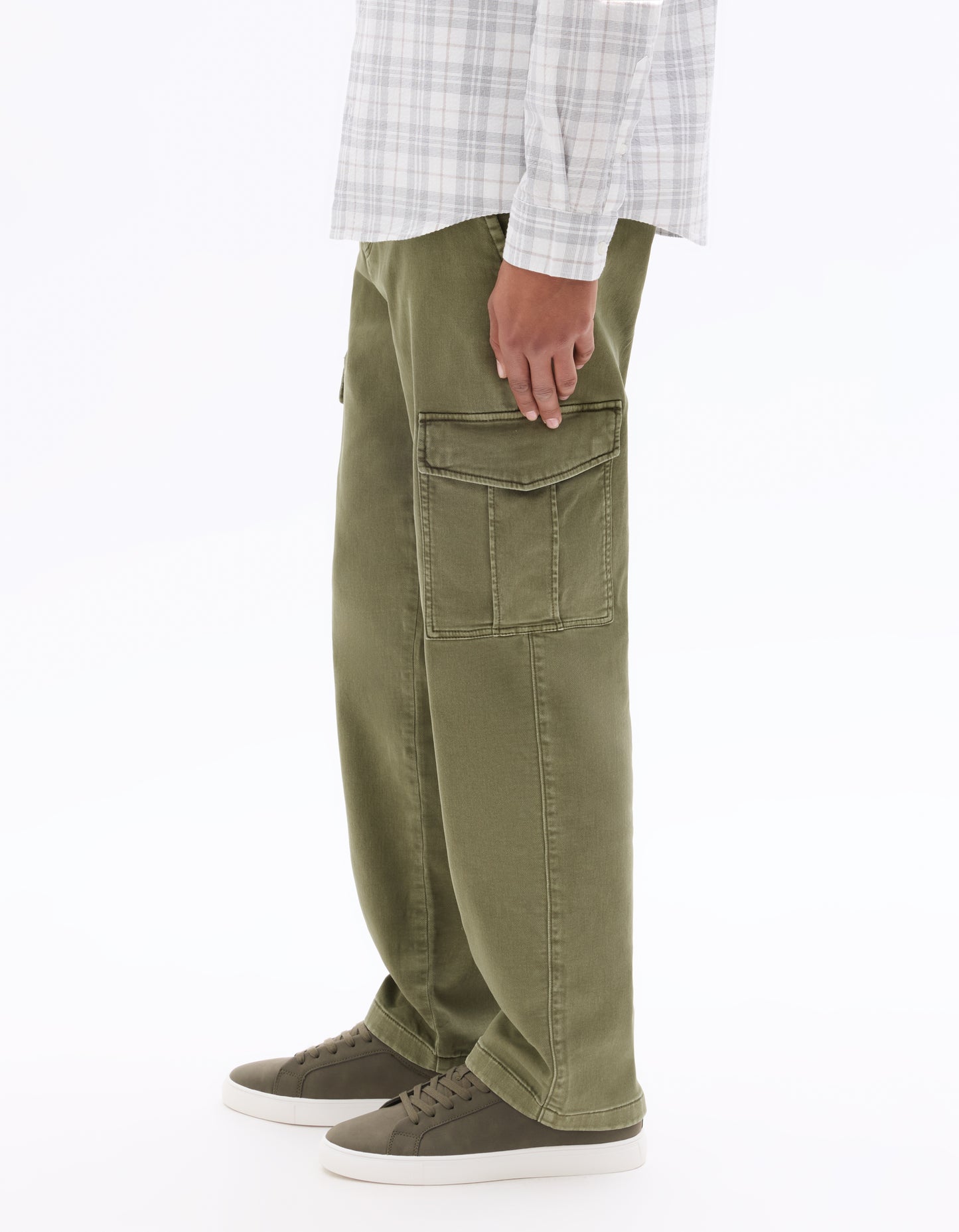 Celio Solid Straight Fit Cotton-Poly-Blend Green Trousers