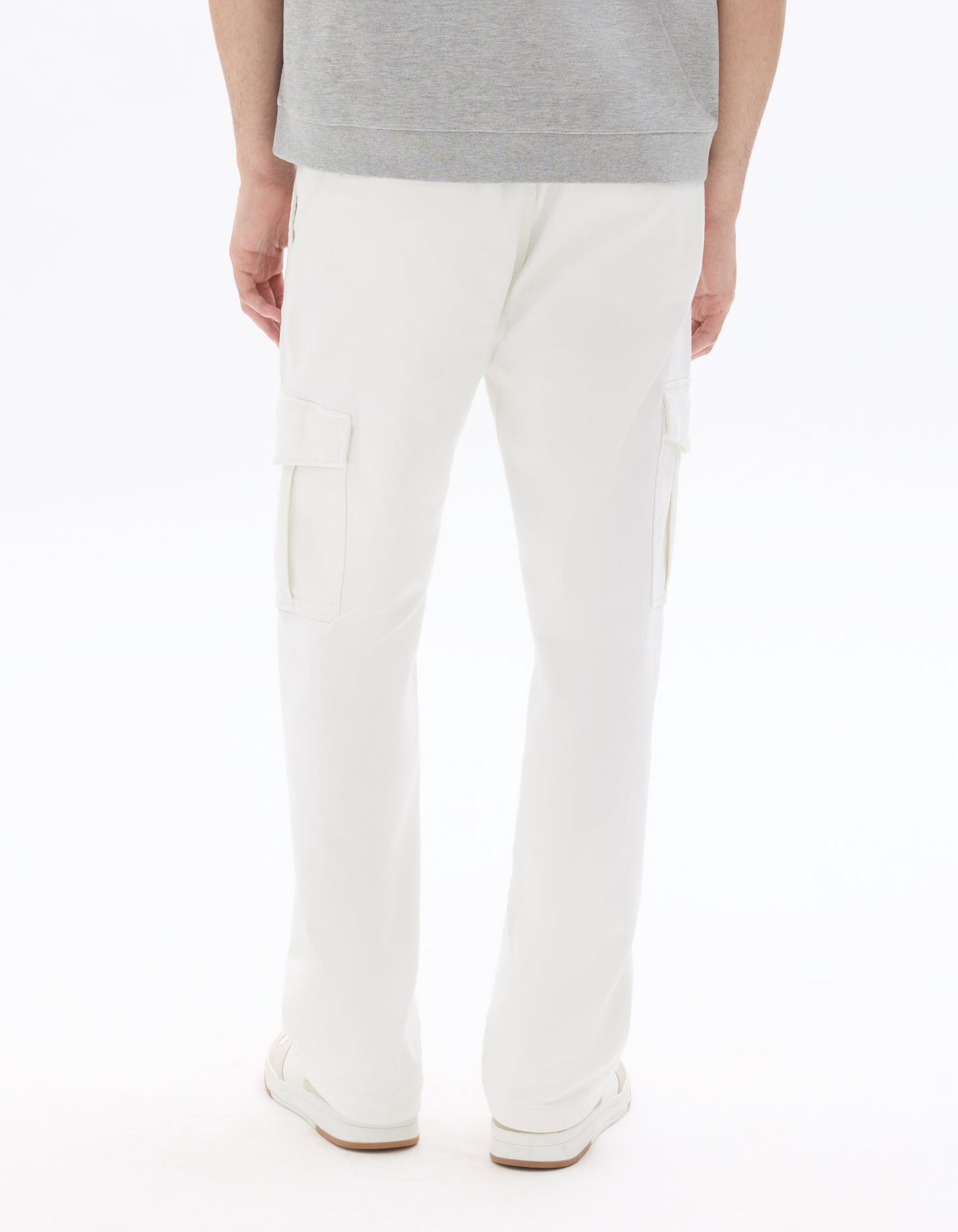 Celio Solid Straight Fit Cotton-Poly-Blend Off-White Trousers
