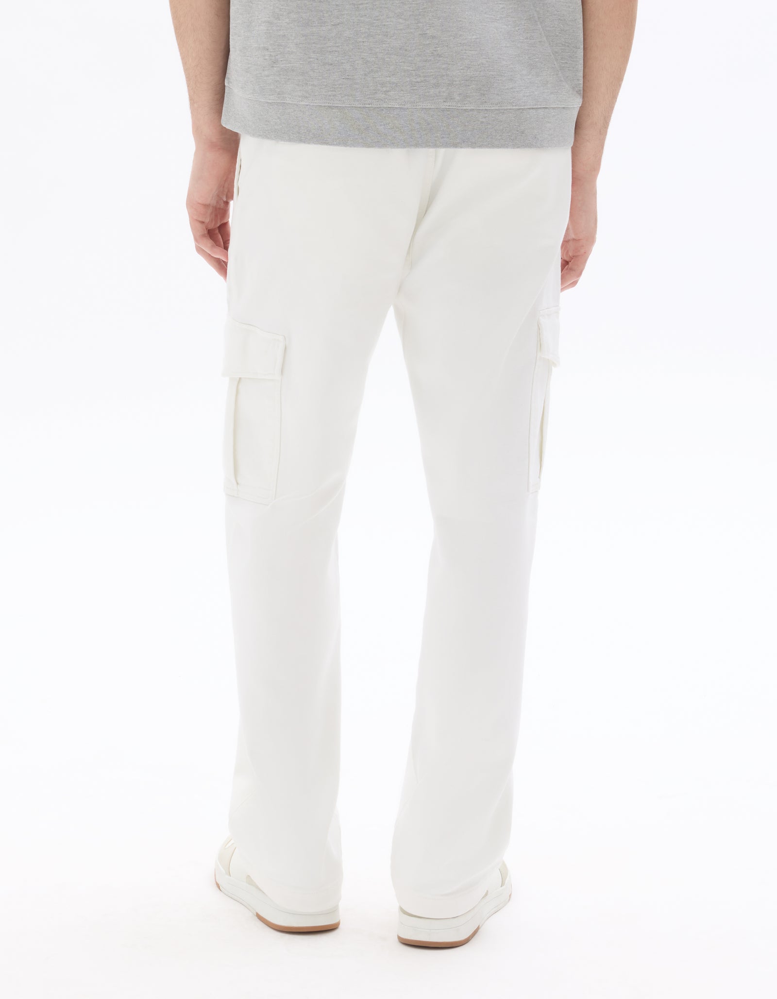 Celio Solid Straight Fit Cotton-Poly-Blend Off-White Trousers