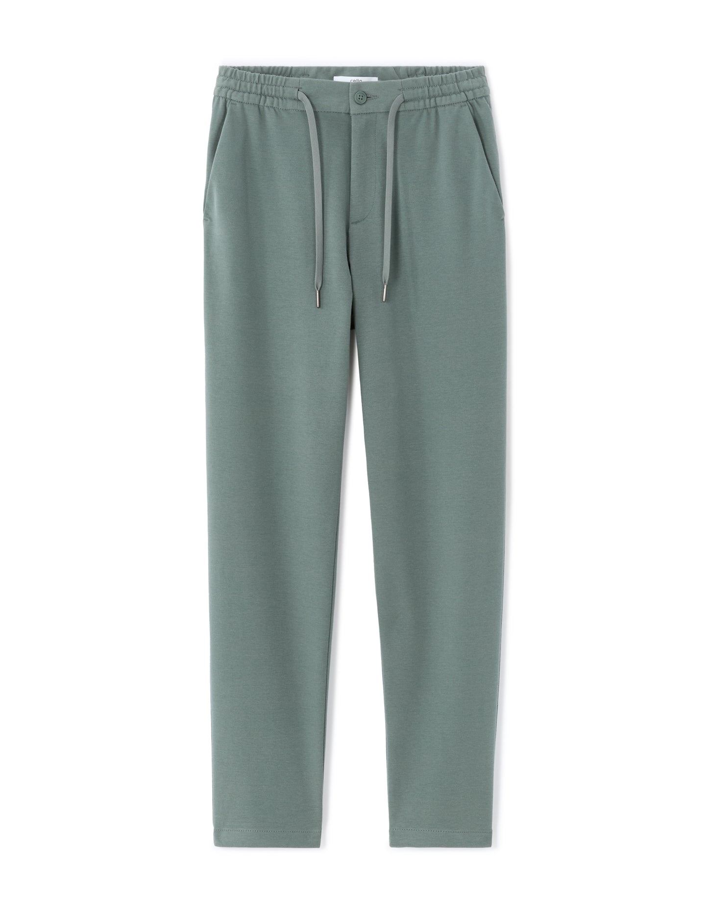 Celio Solid Slim Fit Cotton-Poly-Blend Green Trousers