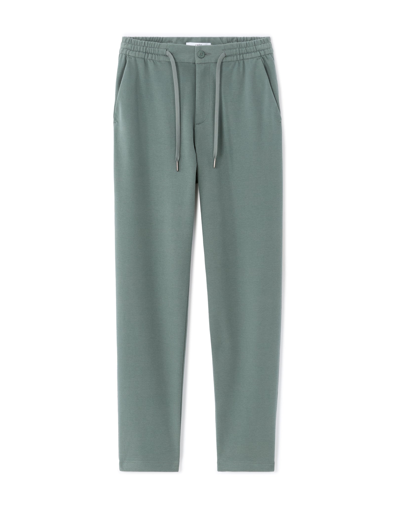 Celio Solid Slim Fit Cotton-Poly-Blend Green Trousers