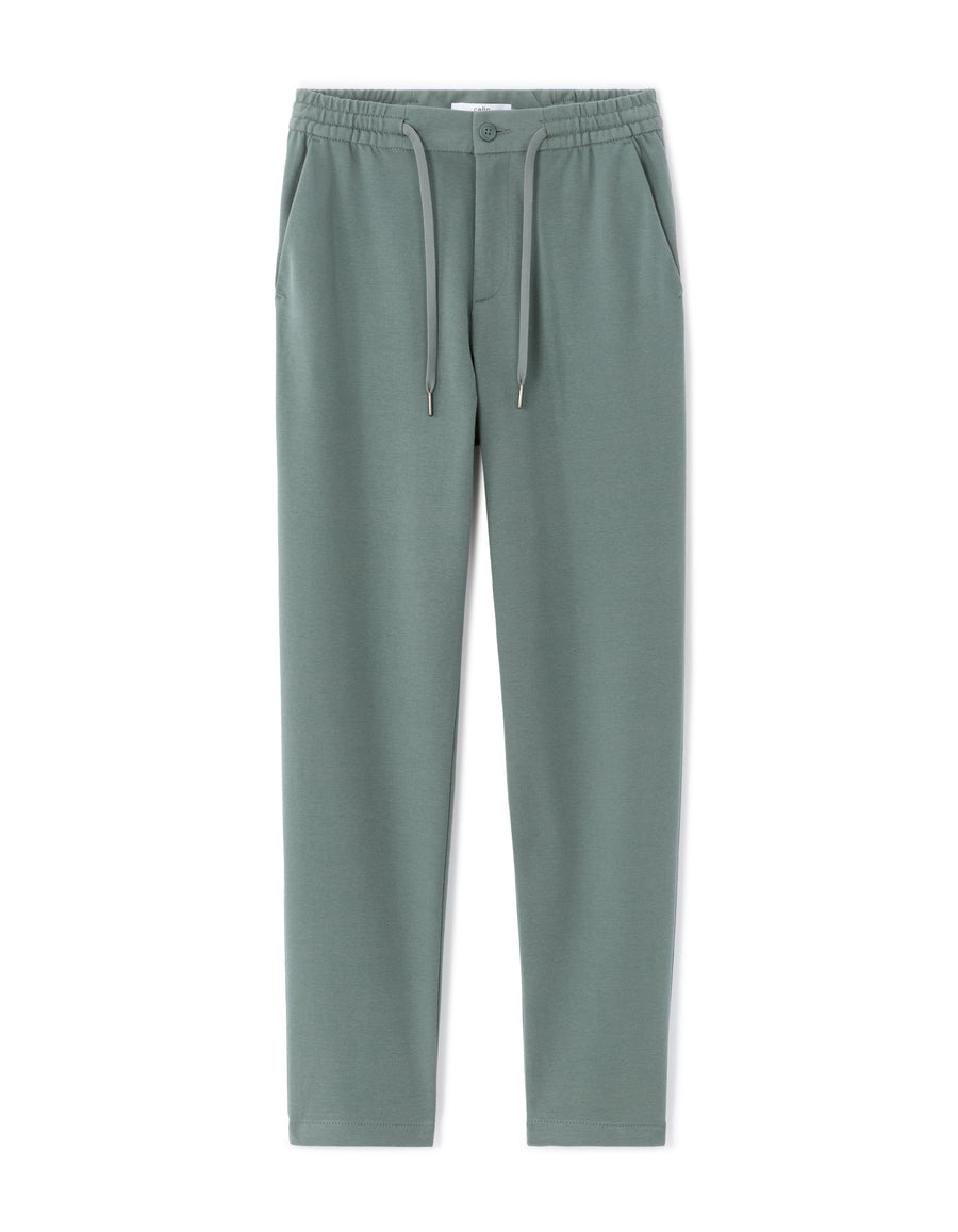 Celio Solid Slim Fit Cotton-Poly-Blend Green Trousers