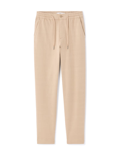 Celio Solid Slim Fit Cotton-Poly-Blend Beige Trousers