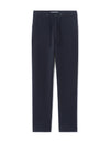 Celio* Men Cotton Navy Blue Solid Straight Fit Trousers