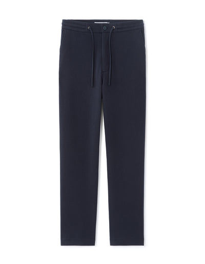 Celio* Men Cotton Navy Blue Solid Straight Fit Trousers