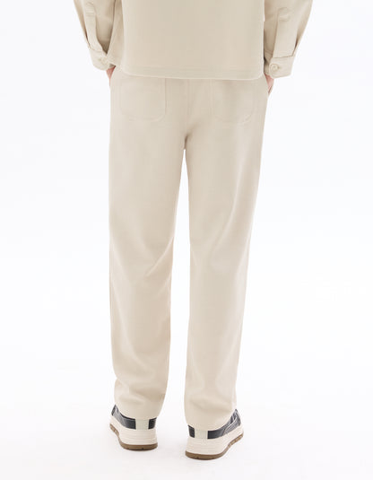 Celio* Solid Straight Fit Men Cotton Beige Trousers