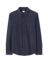 Celio* Navy Blue Cotton Men Solid Regular Fit Shirts