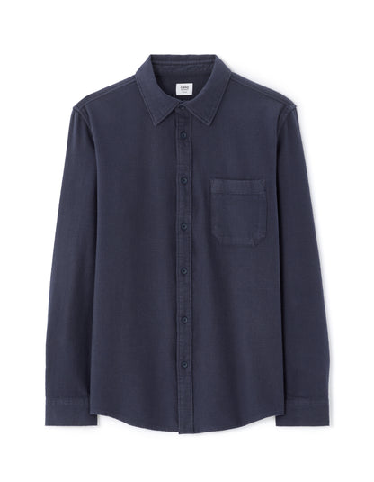 Celio* Navy Blue Cotton Men Solid Regular Fit Shirts