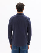 Celio* Navy Blue Cotton Men Solid Regular Fit Shirts