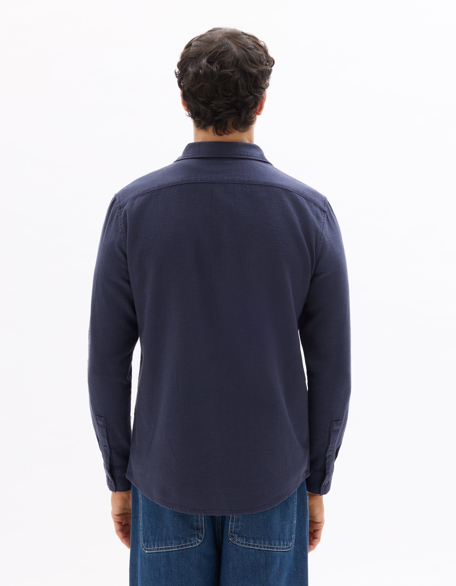 Celio* Navy Blue Cotton Men Solid Regular Fit Shirts