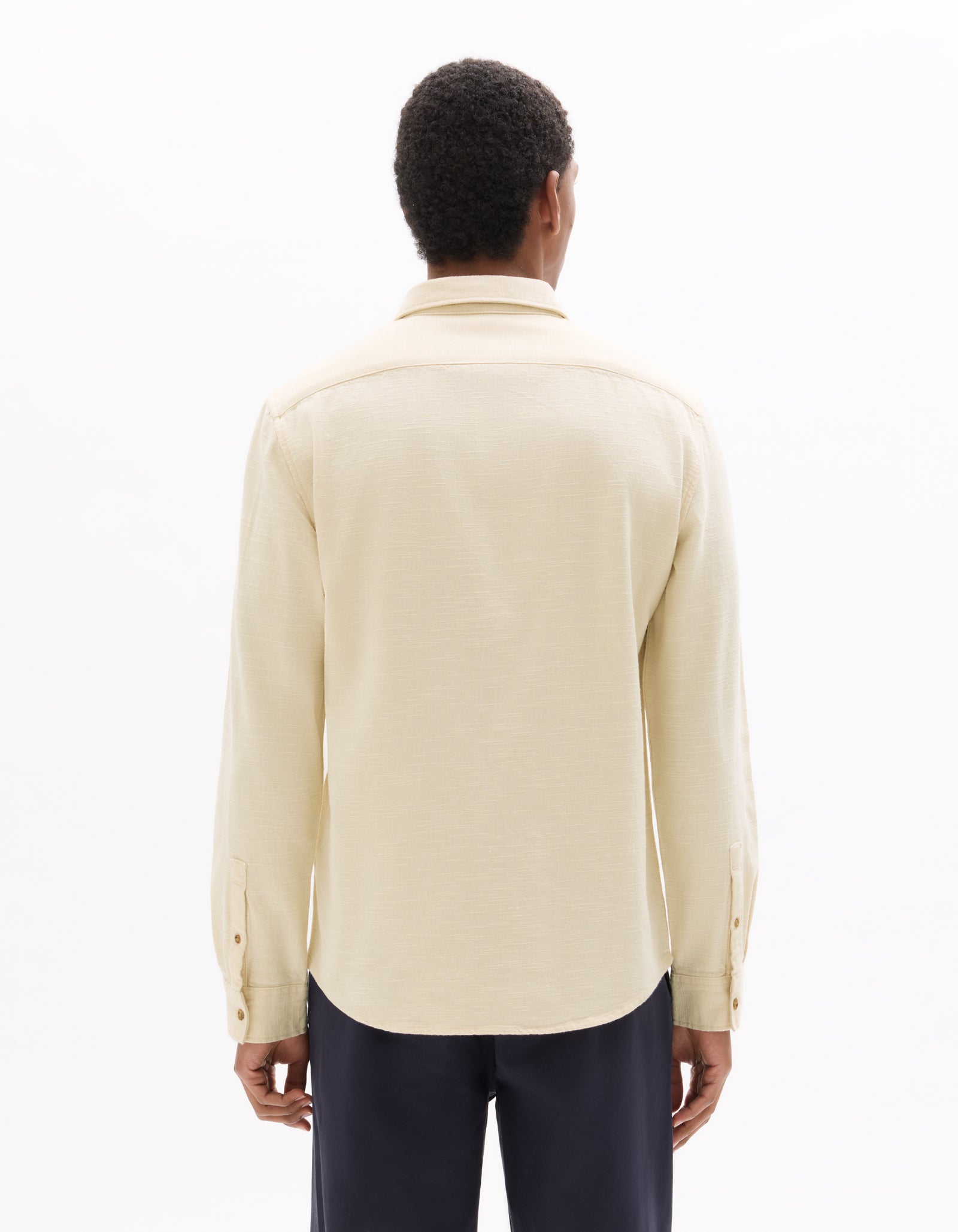 Celio* White Cotton Men Solid Regular Fit Off Shirts