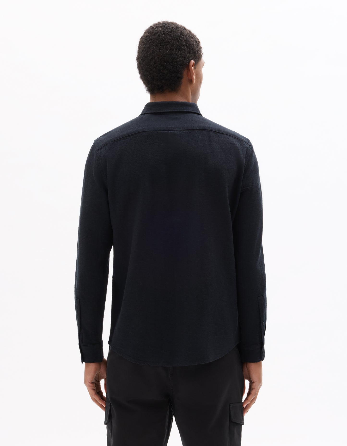 Celio* Regular Fit Men Solid Black Cotton Shirts
