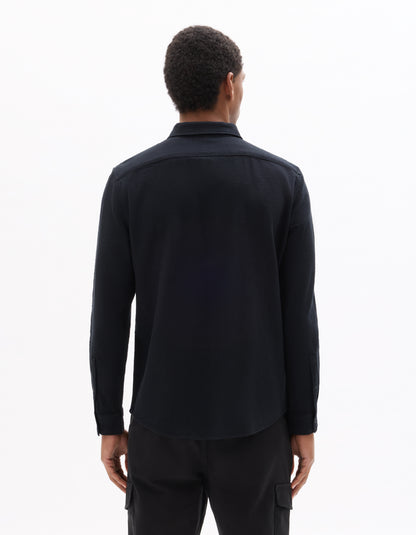 Celio* Regular Fit Men Solid Black Cotton Shirts