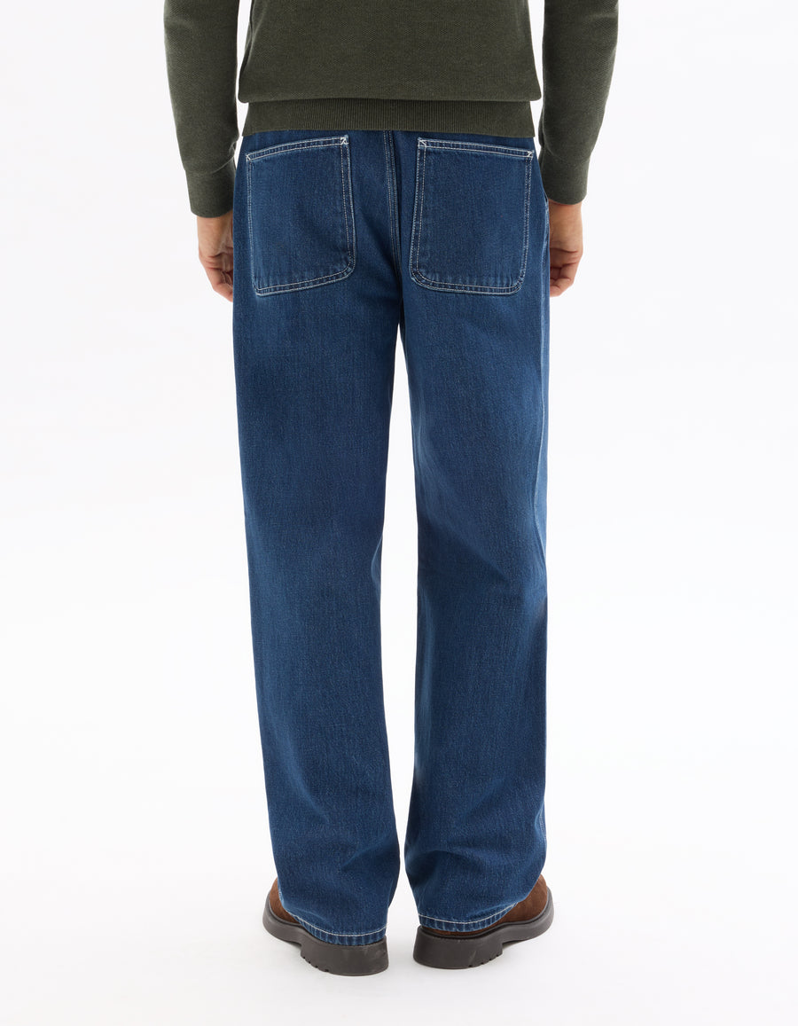 Celio* Men Cotton Solid Blue Baggy Fit Jeans