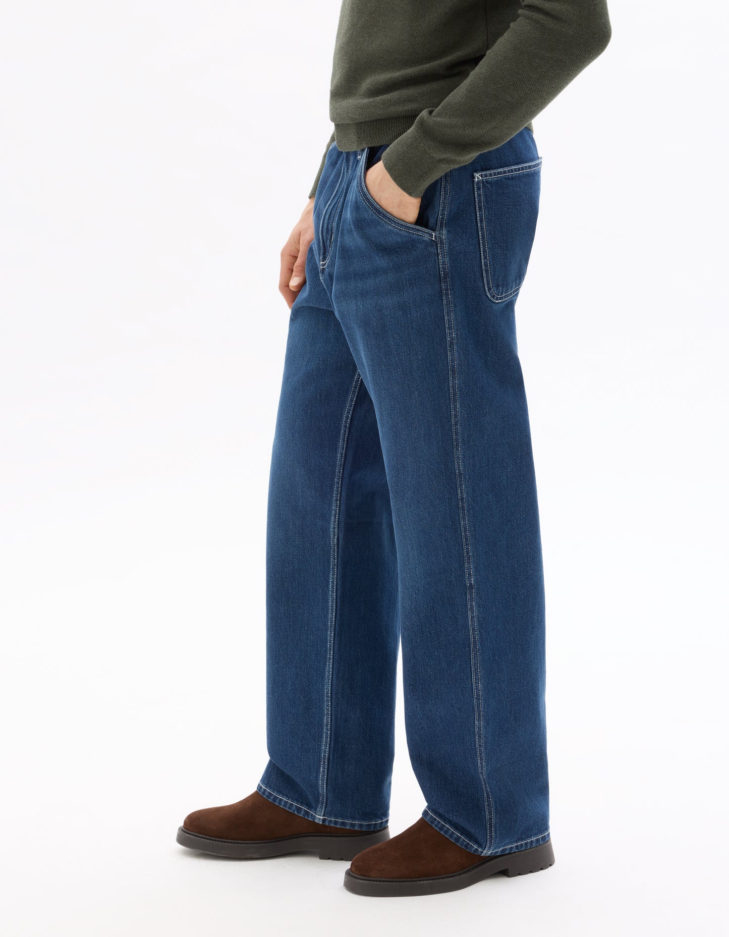 Celio* Men Cotton Solid Blue Baggy Fit Jeans