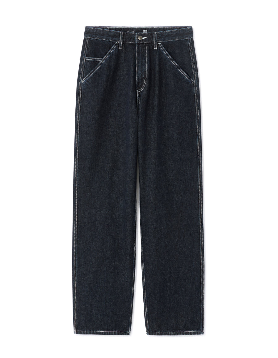 Celio* Men Blue Solid Baggy Fit Cotton Jeans