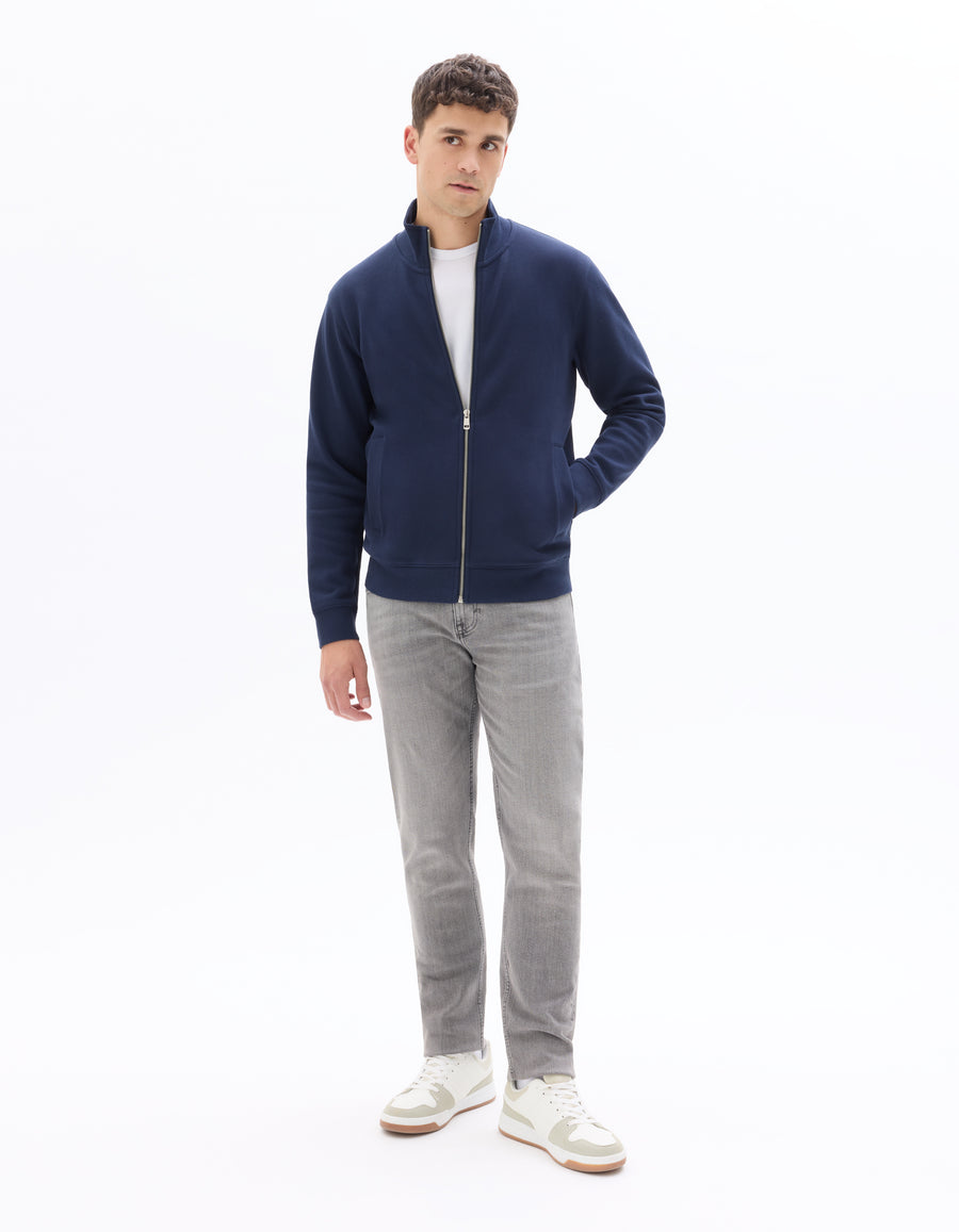 Regular Fit Poly-100% Cotton Solid High Neck Sweaters