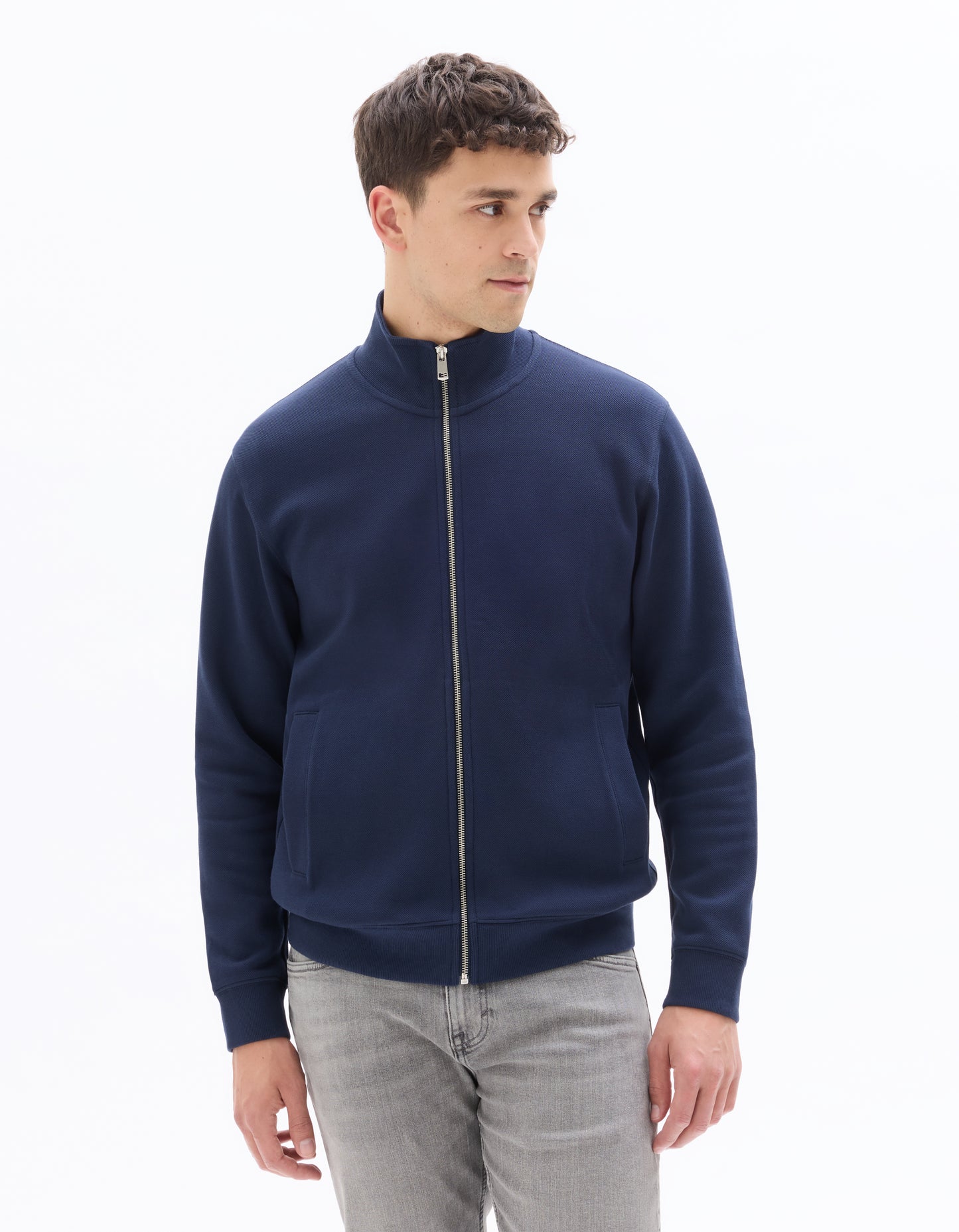 Regular Fit Poly-100% Cotton Solid High Neck Sweaters