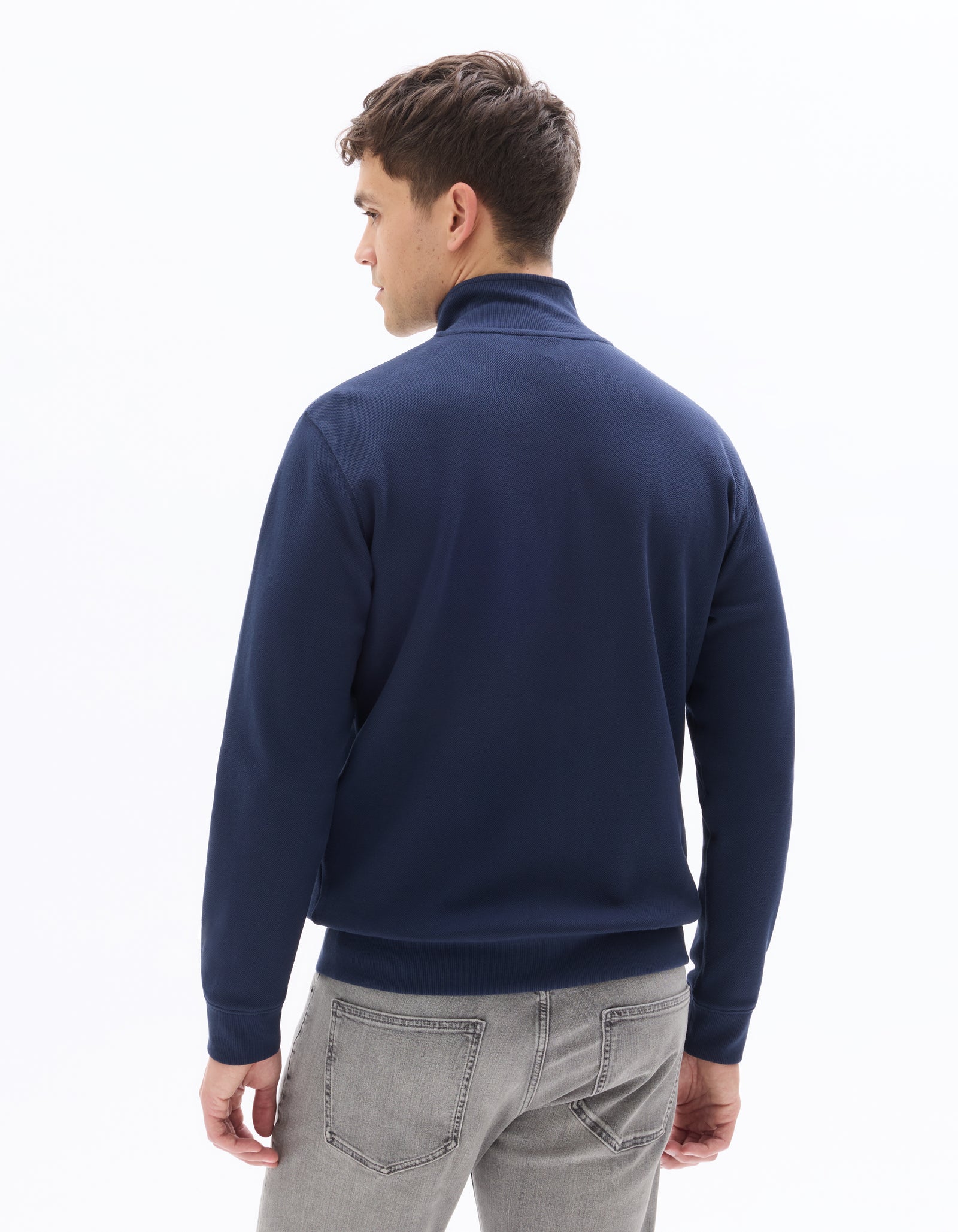 Regular Fit Poly-100% Cotton Solid High Neck Sweaters