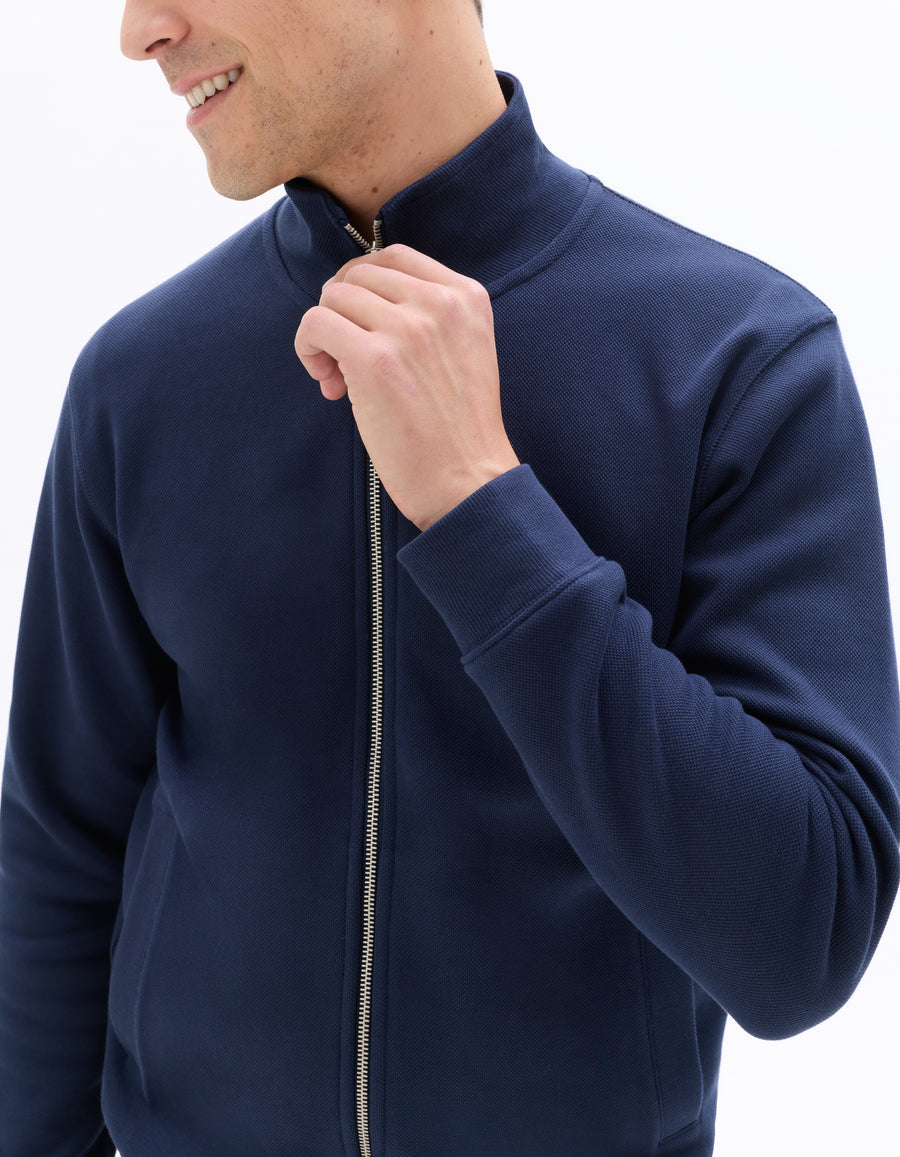 Regular Fit Poly-100% Cotton Solid High Neck Sweaters