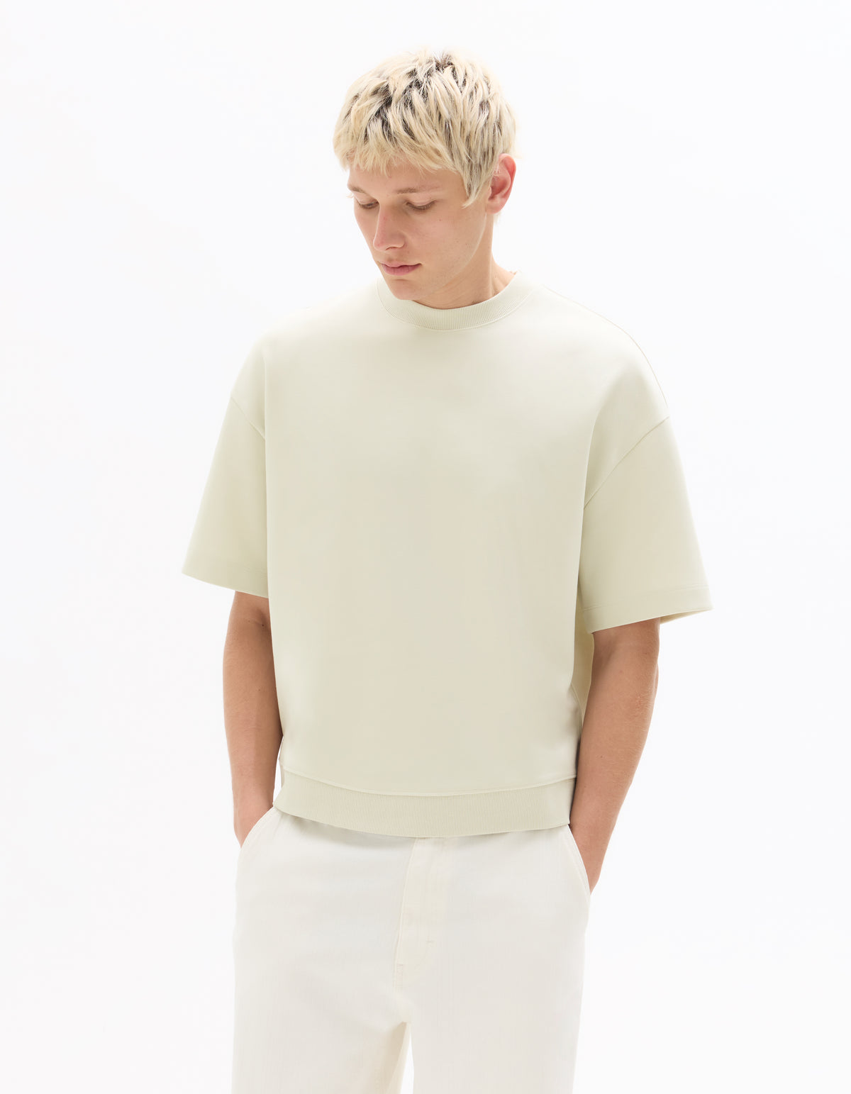 Regular Fit Poly-Cotton Solid Round neck Sweaters