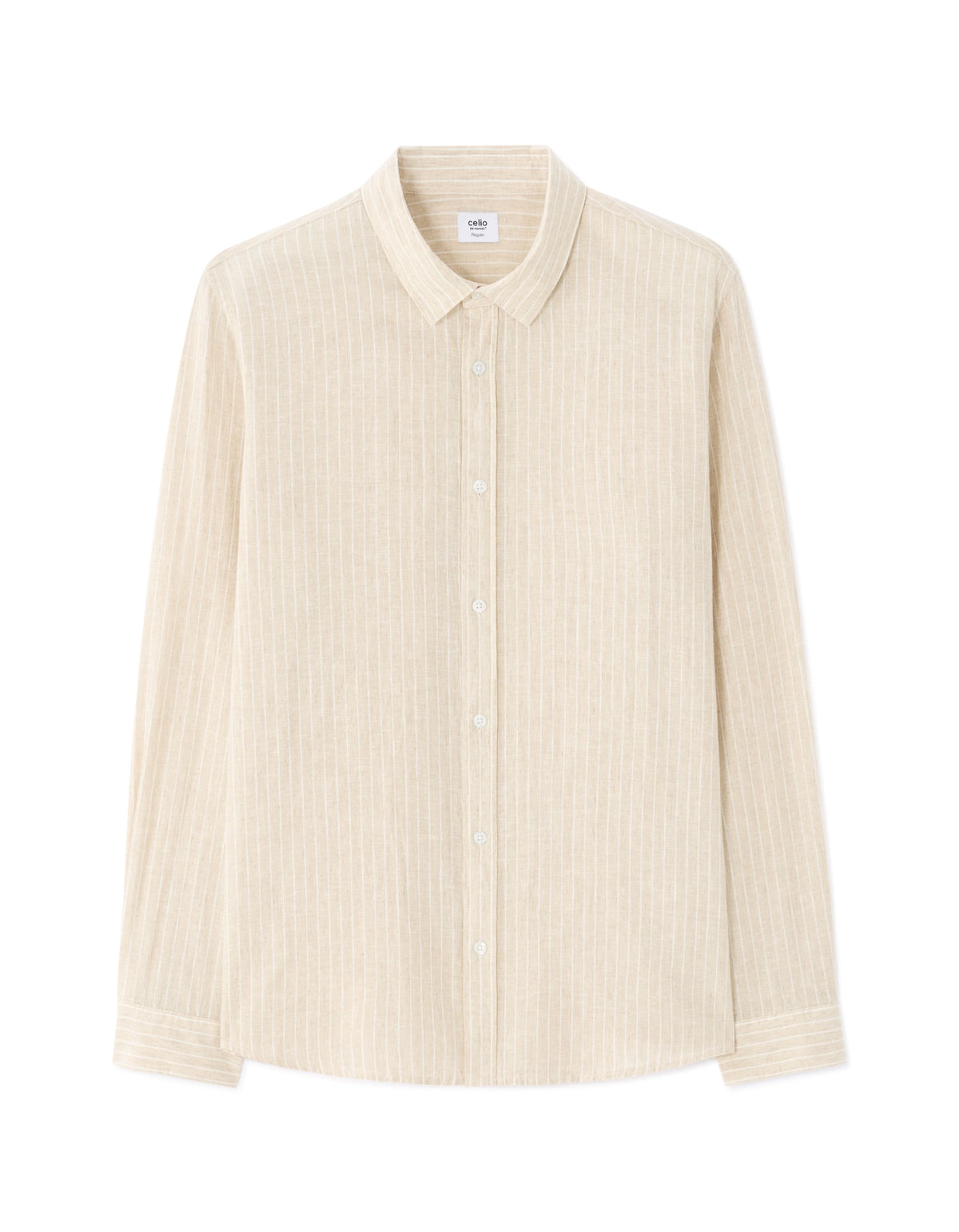 Regular Fit Linen Solid Shirt - Natural