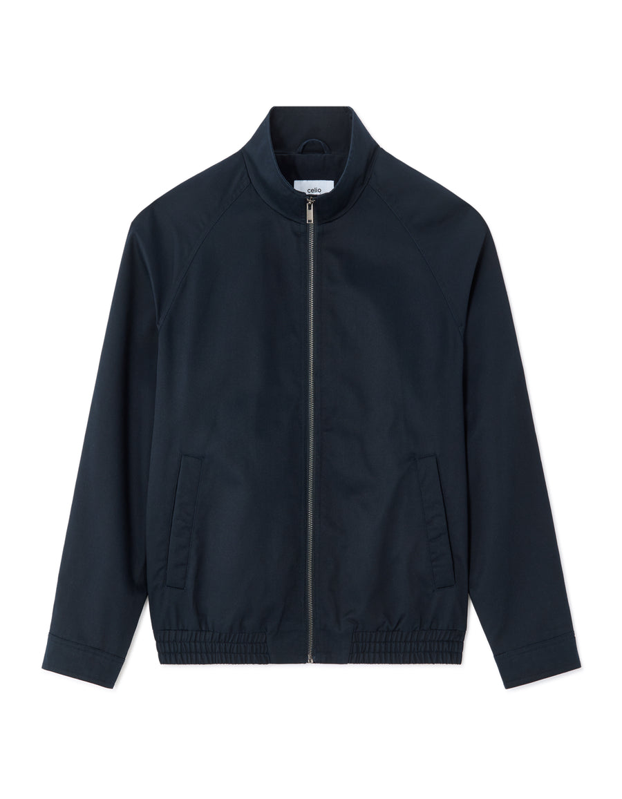 Regular Fit Poly-Cotton Solid High Neck Jackets
